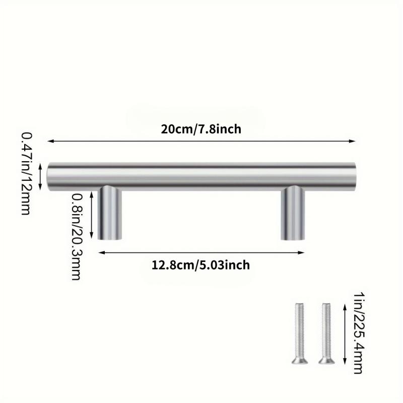 6 Pack Stainless Steel Cabinet Handles - 7 Inch Brushed Nickel Knobs, 5 Inch Center-to-Center, Modern Kitchen Hardware, Easy to Install Du Drawer Pulls, Minimalist Design, Sturdy Construction, High-Quality Surface Finish, Essential for Home Renovation