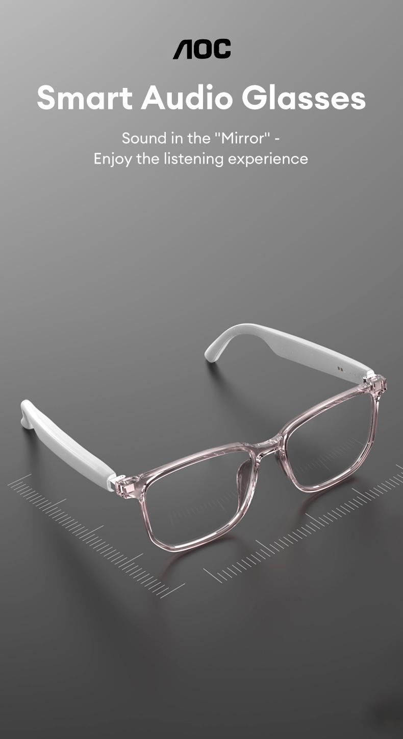 AOC ACN4511 Bluetooth Audio Smart Glasses with Photochromic Lenses That Darken in Sunlight, Surround Sound and Microphone, Supports Music & Calls, Perfect for Office, Driving & Outdoors, Ideal Gift for Men & Women