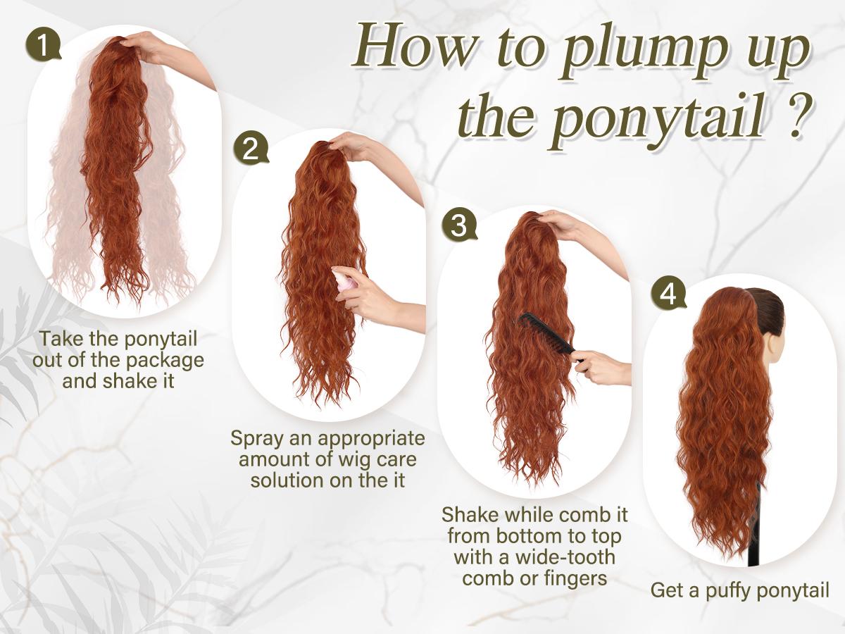 BARSDAR Ponytail Extensions - 26 Inch Drawstring Ponytail Hair Extensions for Women - Long Curly Wavy Synthetic Clip in Fake Pony Tails Hairpieces