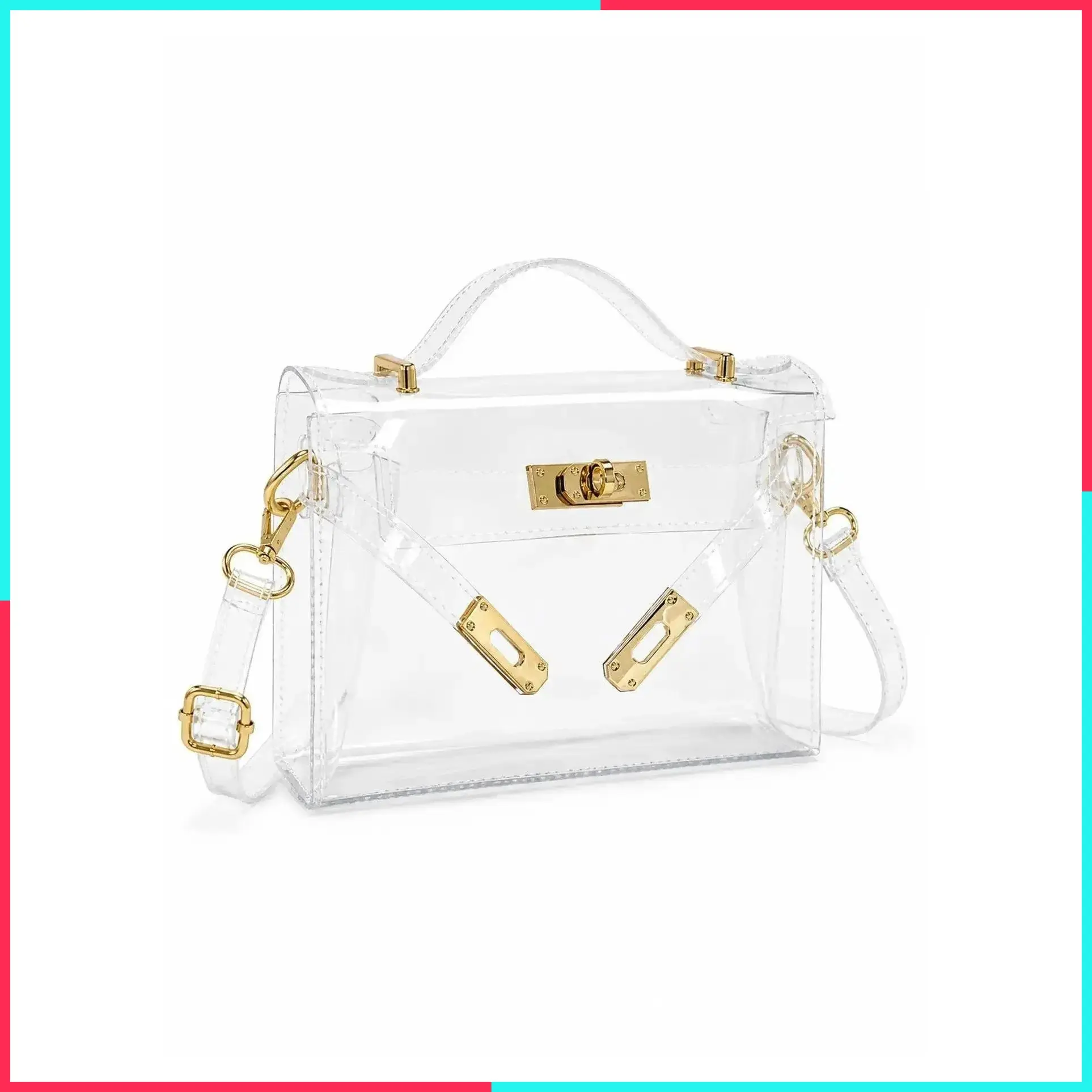 Women's Cute Transparent Jelly Crossbody Bag with Adjustable Strap - Lightweight High-Capacity Shoulder Handbag for Beach & Travel