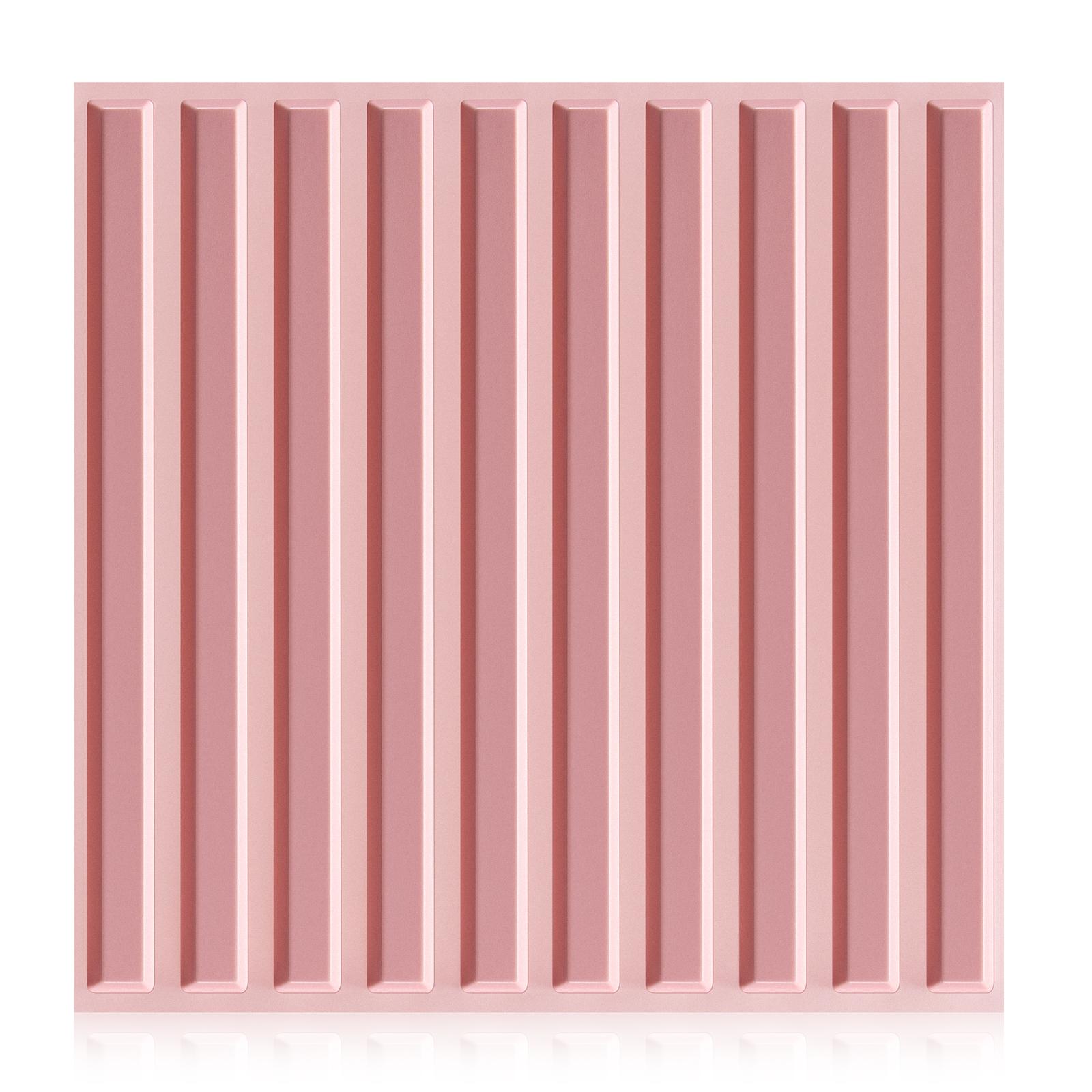 FLOLEOPA 3D Wall Panel Fluted Stripe Design PVC Waterproof Fireproof 11.8x11.8 Inches Decorative Modern Home Interior Vinyl Black for Living Room Bedroom Kitchen Dining Room Backdrop