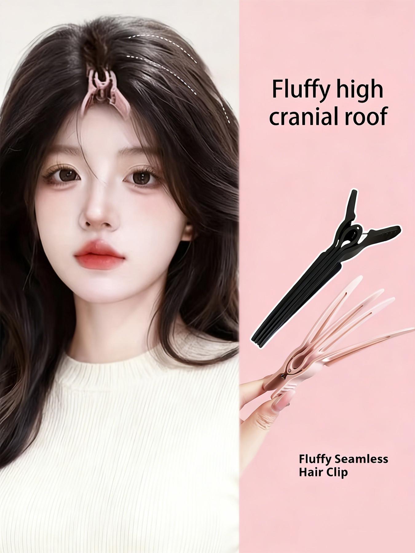 3-Piece Root Lifter Clips, Korean Style Natural Haircut, 3 Colors, Invisible Bow Bangs, High Forehead, Long-Lasting, Gentle on Hair