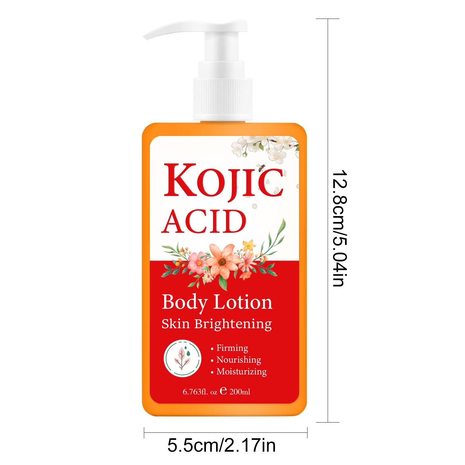 Kojic Acid Body Brightening Lotion, Improves Dull Skin, Even Tone, Tightens Loose Skin, Deep Moisturizing, Smooth Texture, 200ML