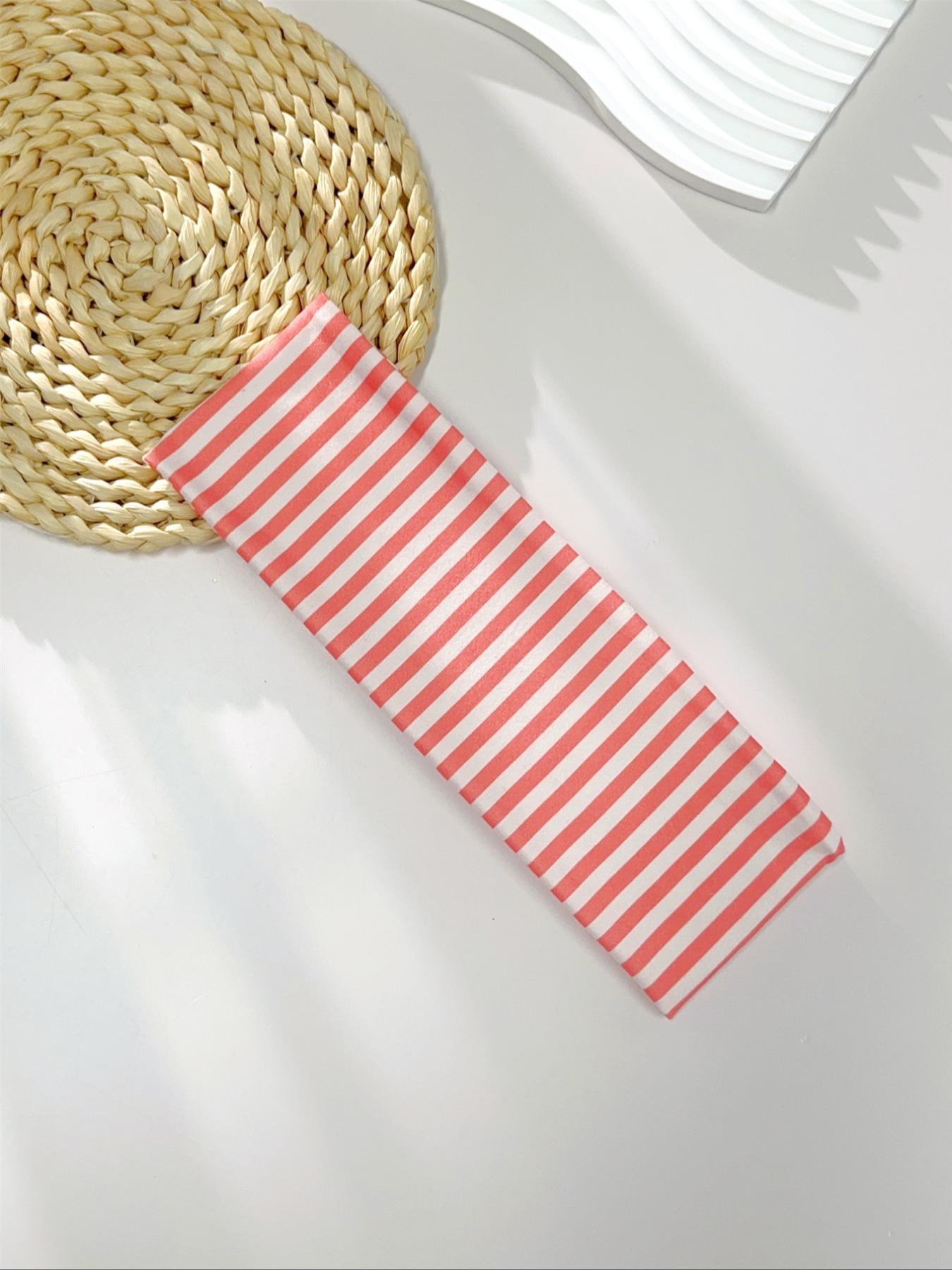 Women's Elegant Sweet Striped Printed Elastic Sports Headbands, Suitable for Daily Use, Yoga, Running, Sweat-Absorbing Hair Accessories, Workout Headband
