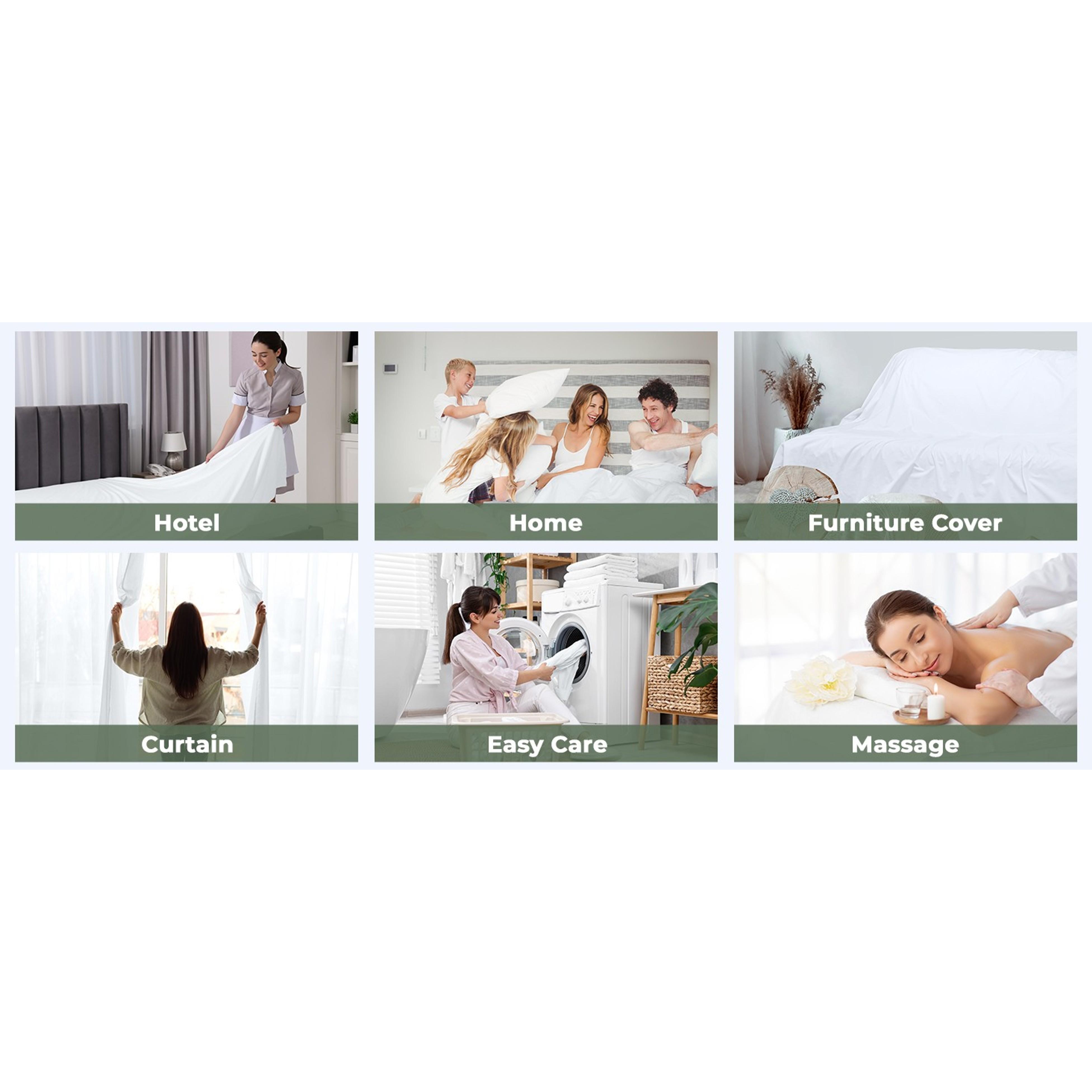 100% Organic Cotton King Size Flat Sheet - Percale Top Sheet - Lightweight & Super Soft White Bed Sheet Only (105" x 102", White)Gift