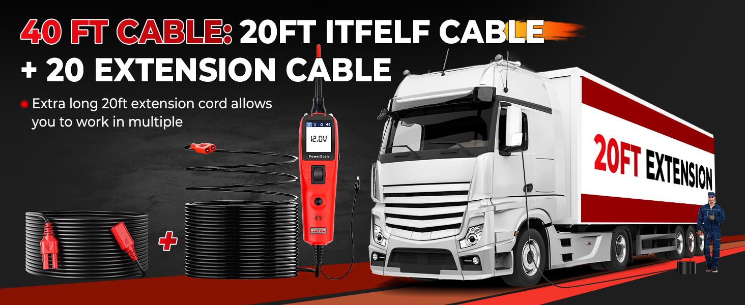 Autel Circuit Tester PS100, Power Circuit Probe Scan Tool, 12-24V Electrical Short Open Breaker Circuit Finder, Auto Circuit Tester, Digital Multimeter/Relay & Diode Resistance Tool Kit, 20FT Long Cord