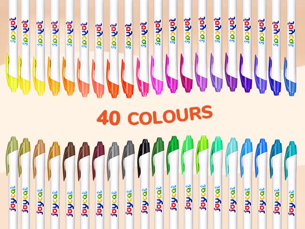 JoyCat Click Washable Markers with Retractable Tips, Ideal Arts and Crafts Supplies, Coloring Markers, Water Color Marker, Easter Gifts for Kids & Adults