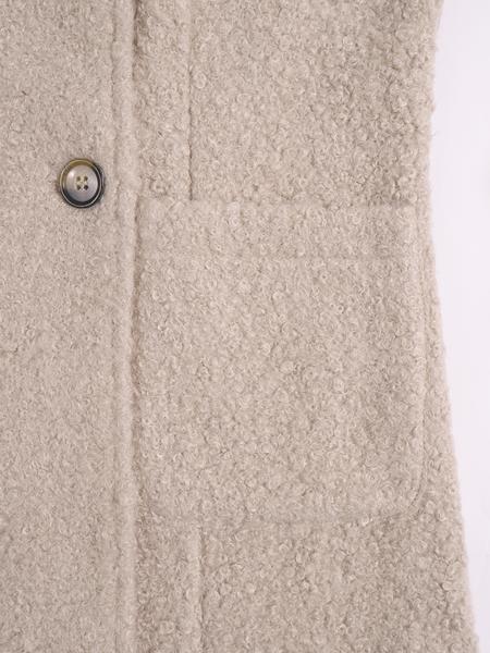 Women's Winter Korean Plush Long Coat, Loose Fit Double Button Overcoat, Warm Casual Outerwear for Fall & Winter Seasons