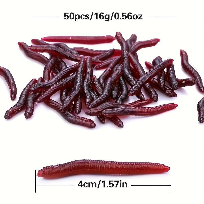 100PCS Realistic Red Soft Earthworm Fishing Lures Set, Durable Soft Plastics Baits With Lifelike Wiggling Motion, Finesse Tackle For Trout, Ideal Freshwater Fishing Gear For Anglers
