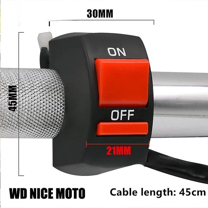 WD NICE MOTO Motorcycle Handlebar Flameout Switch, on off Button for Moto Bike Headlight Signal Lamp, Universal Control Button 12V