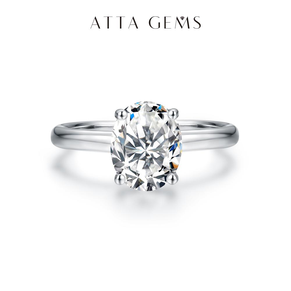 Synthetic Moissanite Oval 2CT Solitaire Ring Classic Design 8mm Oval Ice Cutting R095 SpringStatements