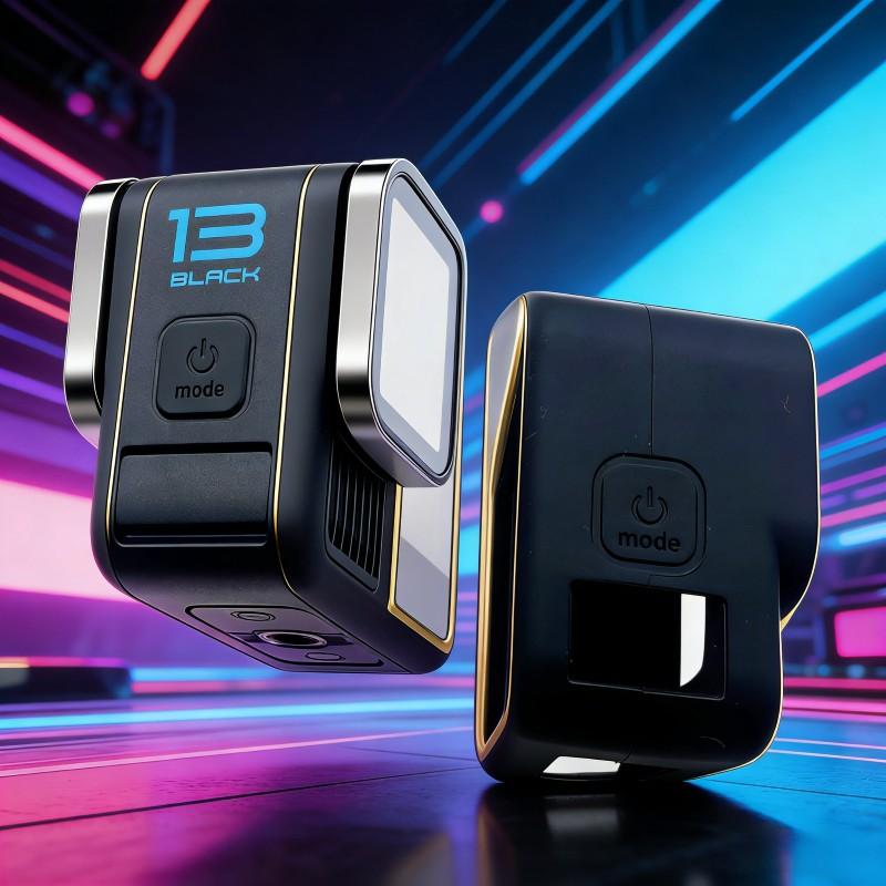 Rammind Silicone Case for Gopro Hero 12 11 10 9, Tempered Glass Screen Protector, Protective Film Lens Cap Cover for Go Pro 13