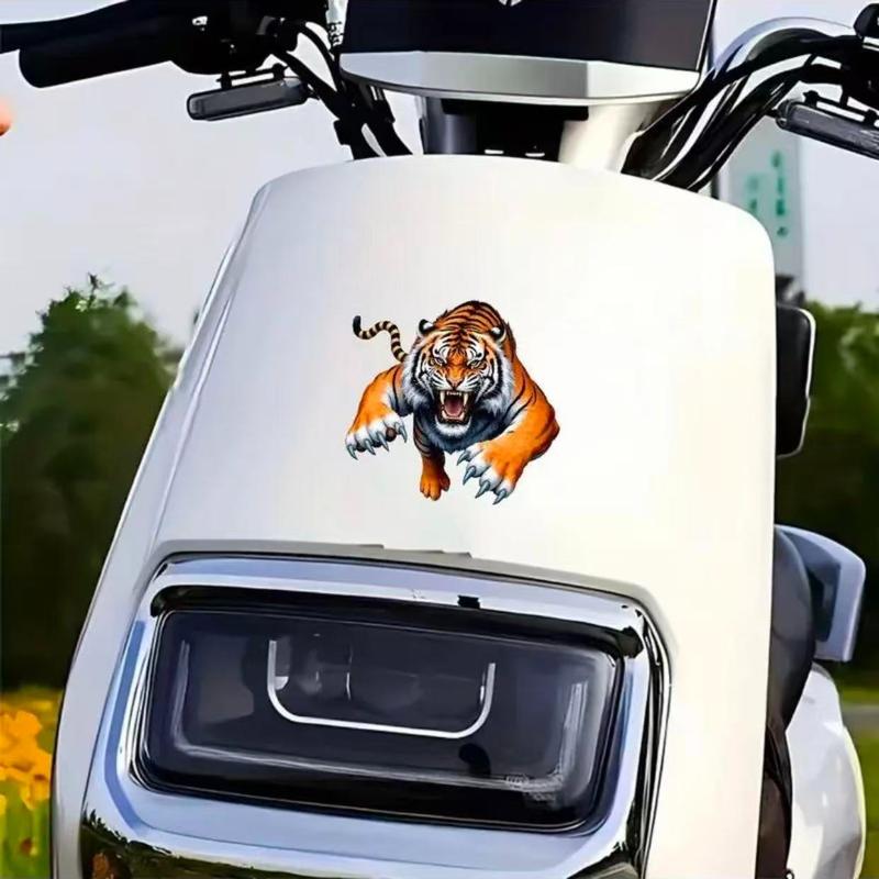 Tiger Vinyl Sticker Bright Fur Strong Stripes Blue Blades Car Laptop Bottle Truck Phone Motorcycle Window Wall Glass Decal Sticker For Cars