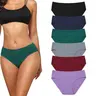 LEVAO Women's Mid-Rise Cotton-Spandex Plus-Size Cotton Cheeky Hipster Briefs - Soft Comfy Breathable Everyday Wear Panties, 6-Pack Color Mix Soft Comfy Underwear, Solid Color Knicker, Black-6pcs Comfortable Underwear,sohochic