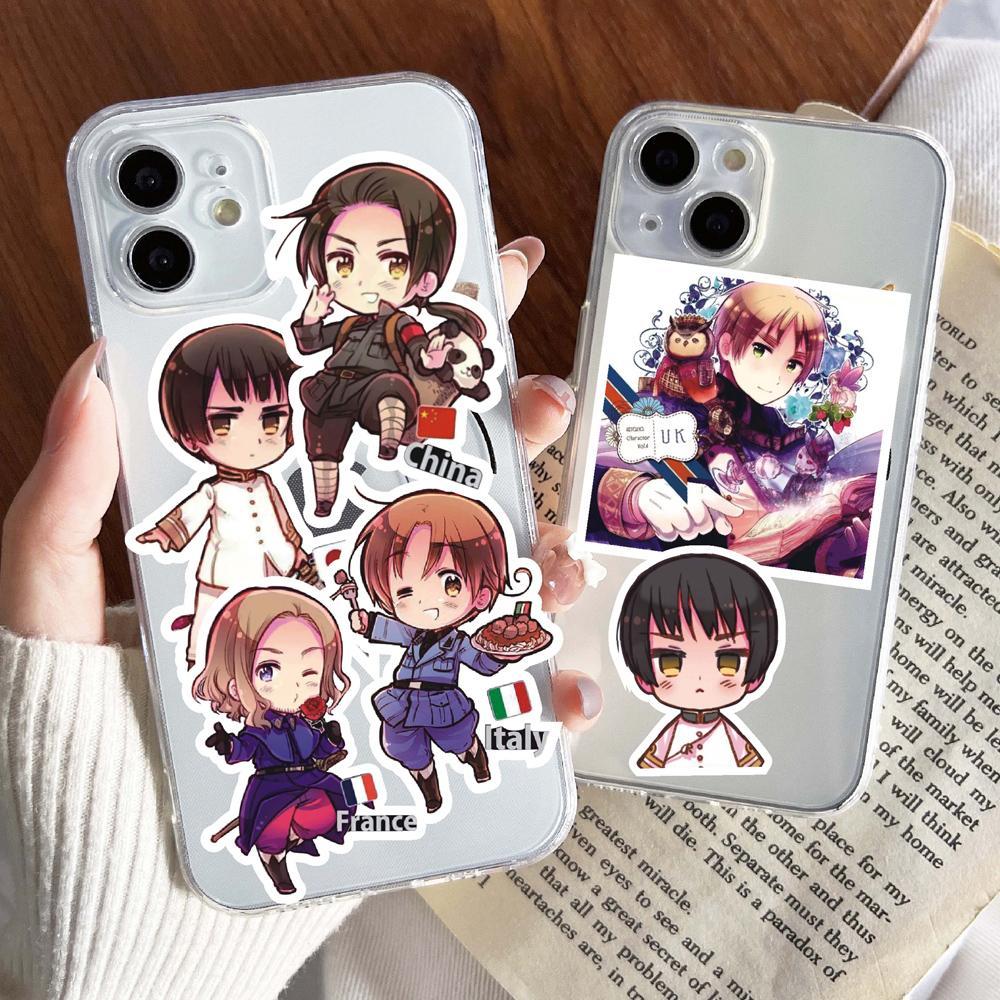 65Pcs Hetalia APH Anime Peripheral Stickers DIY Handbook Decoration Phone Case Cup Skateboard Waterproof Graffiti Stickers