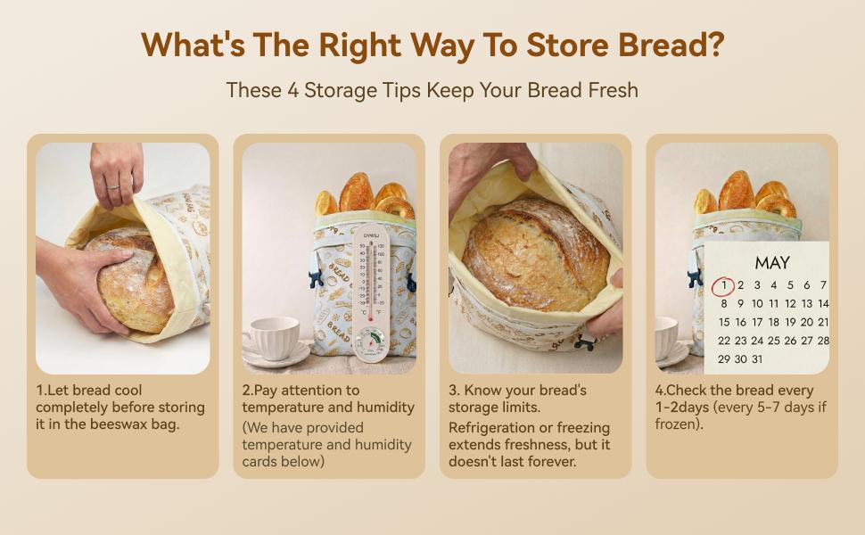 Bread Bag for Homemade Bread - 2 Packs XL Reusable Organic Beeswax Natural Cotton Sourdough Bag, Homesteading Sourdough Bags with Sealing Zip to Keep Fresh(13*17 Inches)