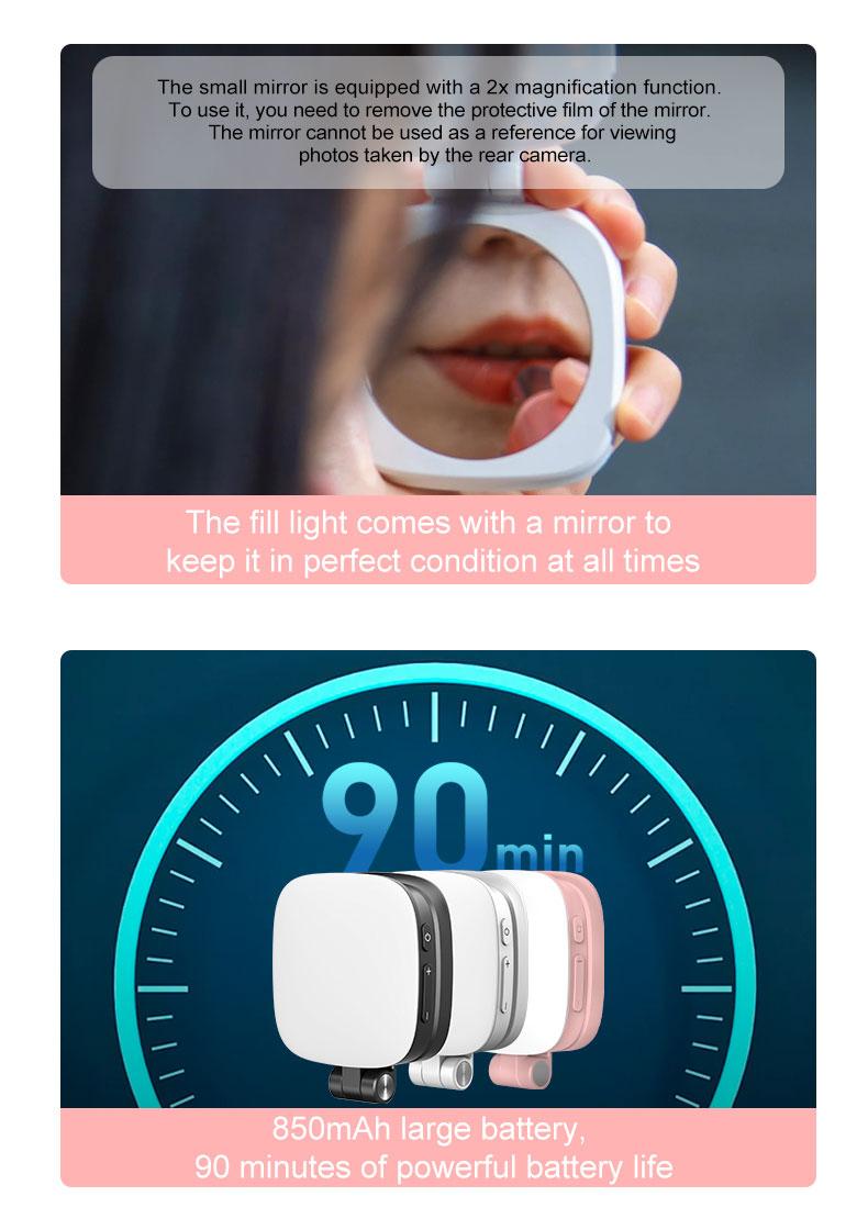 3 in 1 Magnetic Selfie Light for iPhone,Selfie Light with Mirror 360° LED Ring Light with Instant Attachment for MagSafe,Mirror and Phone Stand – Portable Rechargeable Fill Phone Light for Makeup, Live streaming fill light, Video Calls Conference