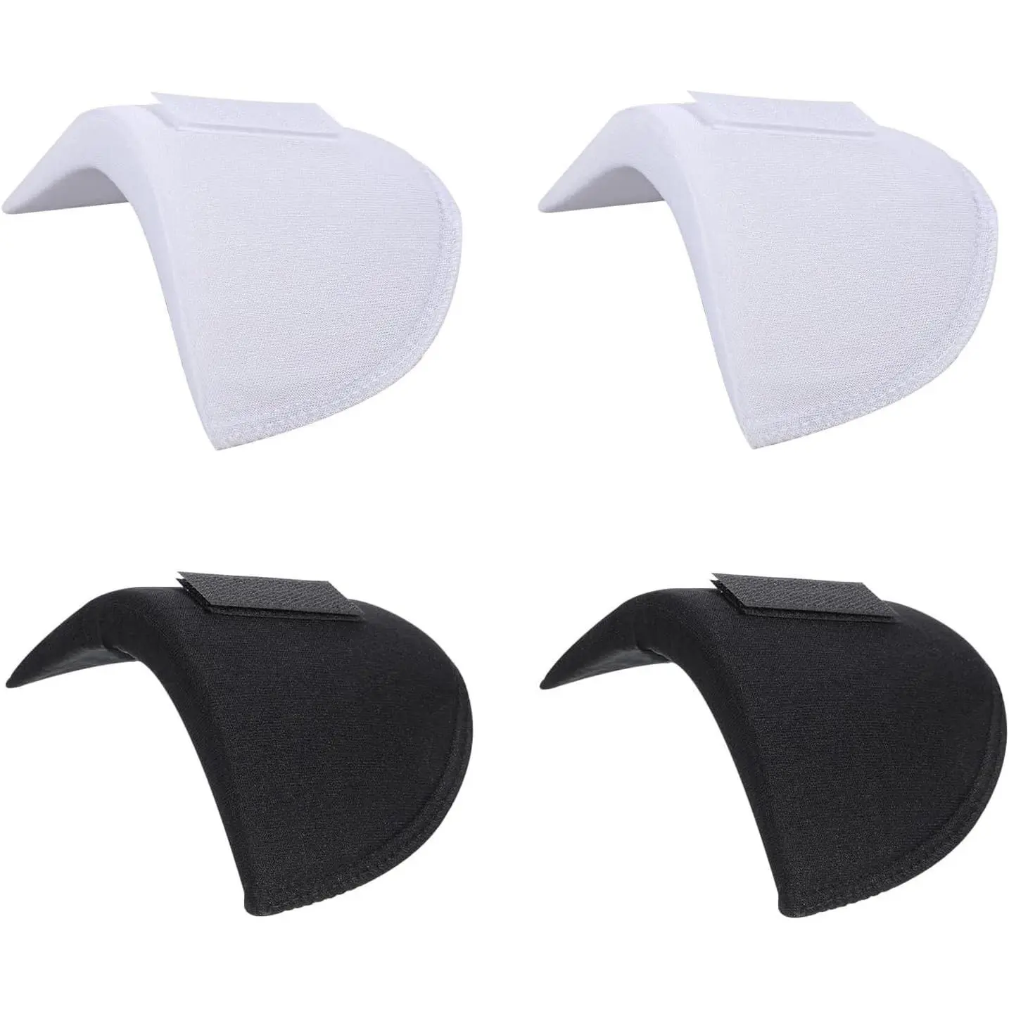 2 Pairs Set-in Shoulder Pads 1.5cm Thickness Breathable Sponge High Low Shoulders Enhancer for Women Men Clothes Blazer Suit Coat Jacket Shirt Sewing Supplies Black White
