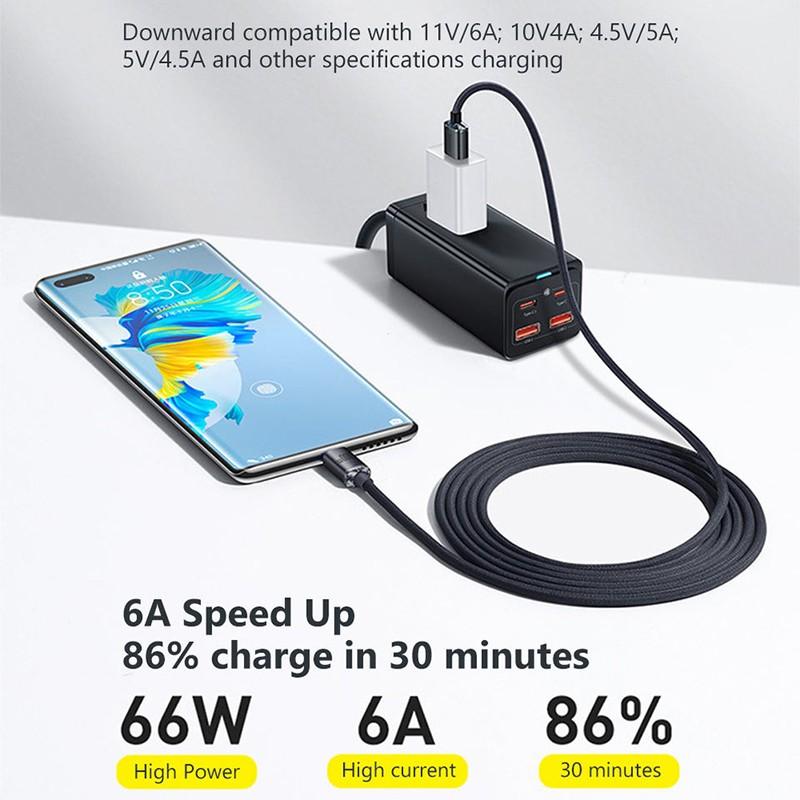 120w Super Fast Charging 6a Data Cable for Huawei Honor Type-C, 1m/2m Universal Charger Cable, High Power Efficiency
