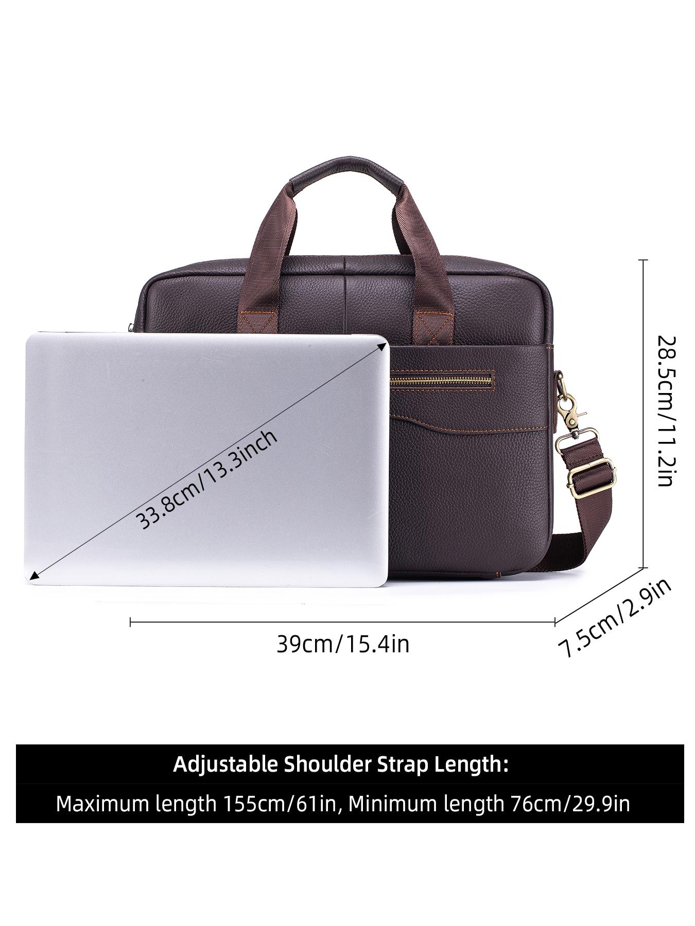 Vintage Leather Briefcase for Men Genuine Leather Office Large Laptop Bag Laptop Bag with Shoulder Strap, Spacious Cowhide Work Bag for Business Travel Travel Essentials