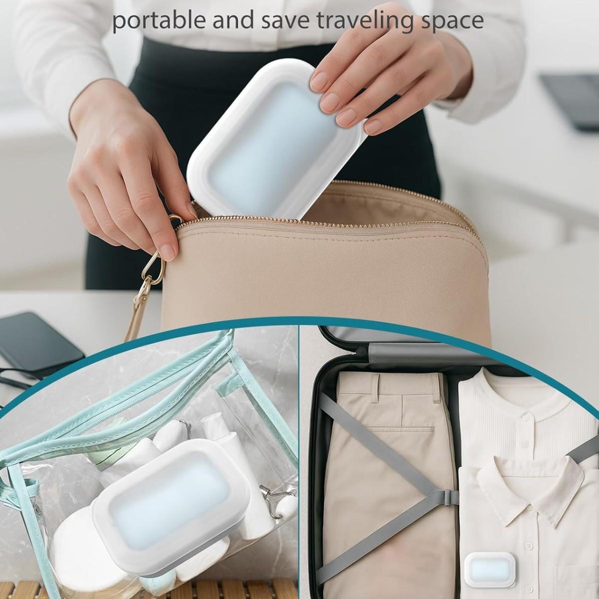 Compact Leakproof Travel Soap Case, Silicone Soap Box with Draining Layer, Enhanced Soap Container, Suitable for Camping, Gym, Bathroom, Outdoor Essentials