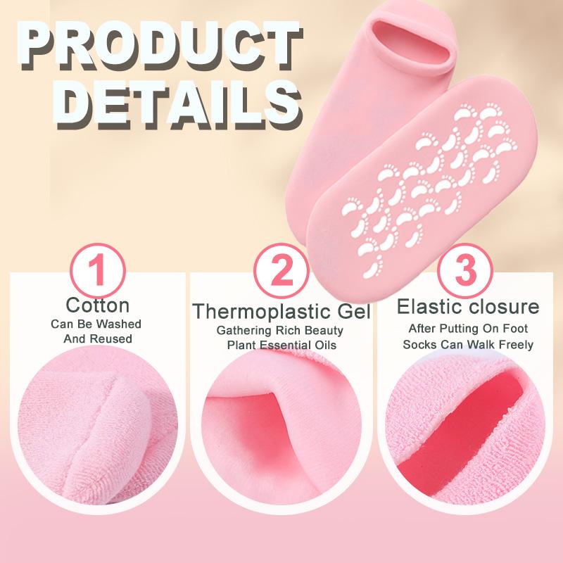 Moisturizing Socks, 1 Pair Moisturizing Gel Socks，Soft Feet Moisturizer Spa & Pedicure Socks for Dry Cracked Heels, Calluses,Gel Spa Socks for Repairing (Blue/Pink), Christmas gift