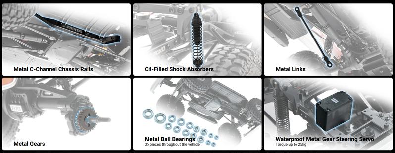 FMS 1/10 RC Crawler FCX10 Chevy K5 Blazer RS (does not come with Charger and battery) RC Car Officially Licensed Car Model RC Pickup Truck Hobby RC Offroad Rock Truck DIG/4WD/FWD 11CH 2.4GHz Remote Control Car for Adults Included Gifts