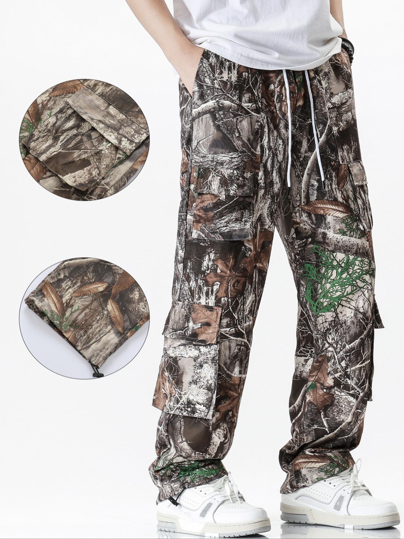 Men's Camo Print Pants, Casual Comfy Multi-pocket Trousers for Daily Wear, Fashion Men's Bottoms for Spring & Fall