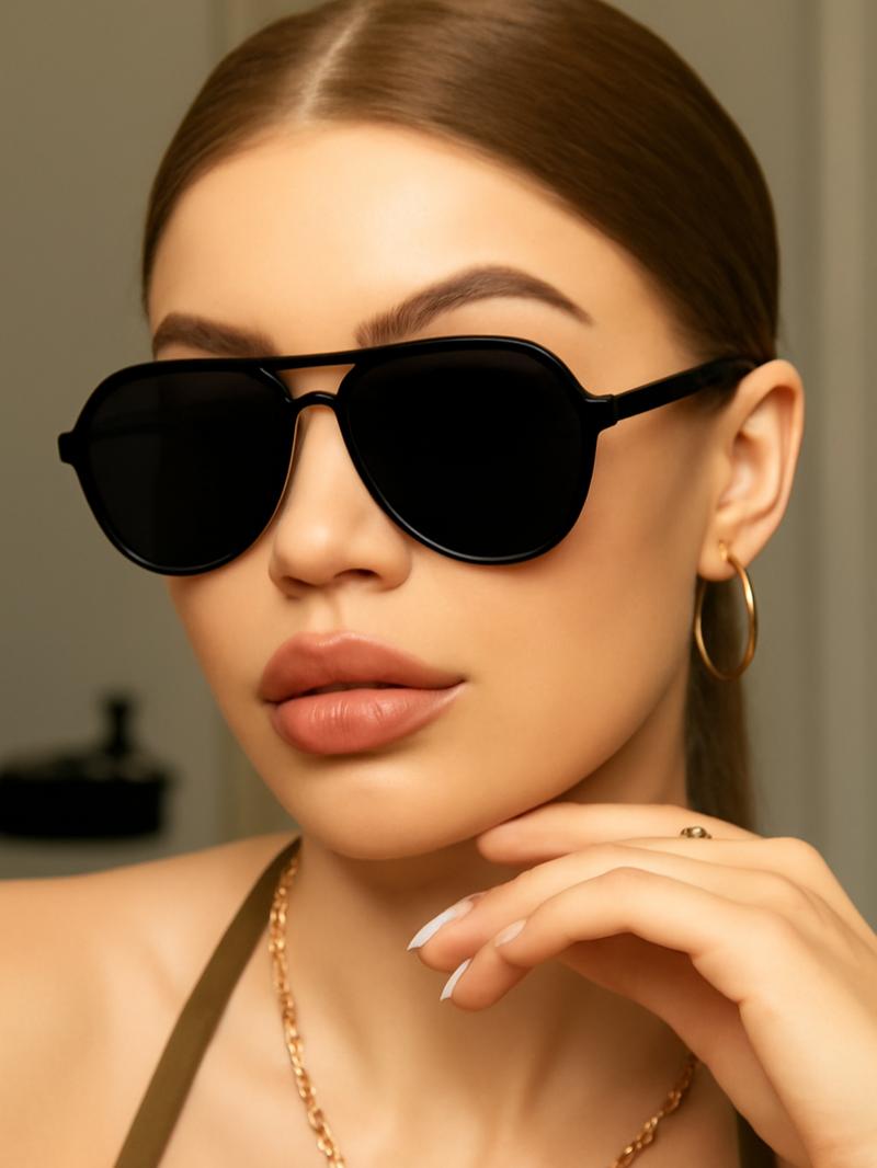 Women's Vintage Leopard Pattern Sunglasses, Trendy Casual Sunglasses for Everyday Use, Fashion Accessories for Outdoor Activities, Trendy Beach Eyewear
