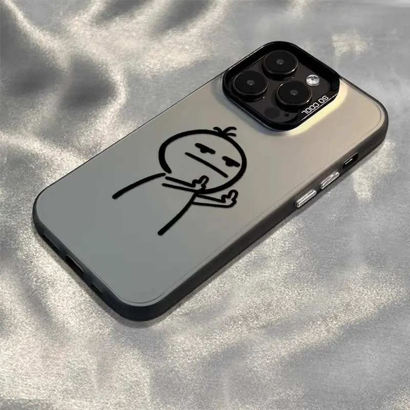 Frosted Shockproof Acrylic All-Inclusive Silver Funny Phone Case with Premium Feeling, Protection for iPhone 11/12/13/14/14 Plus/15/15 Plus/16/16e/16 Pro Max/17, Samsung Galaxy S26 Mobile Accessories, Cellphone