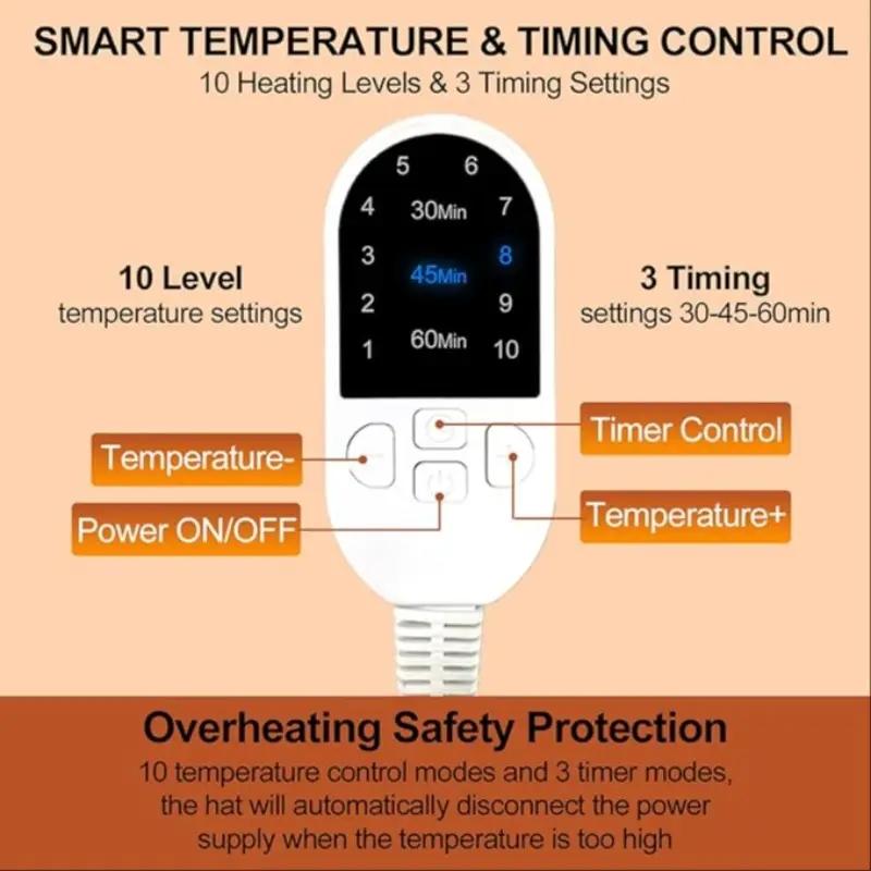 Adjustable Temperature Heating Cap for Home Use, Deep Conditioning Heat Cap for Hair Care, Ideal Gift for Girlfriend