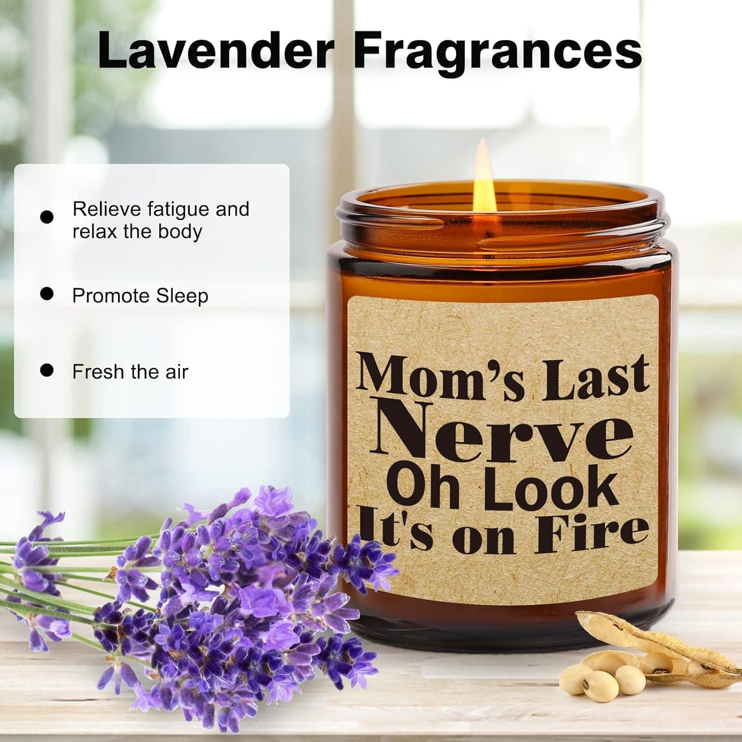 1pc Mom Candles Gifts From Daughter Or Son Mothers Day Gifts For Mom Unique Christmas Birthday Gifts For Mom Novelty Moms Last Nerve Lavender Scented Soy Engraved Candle