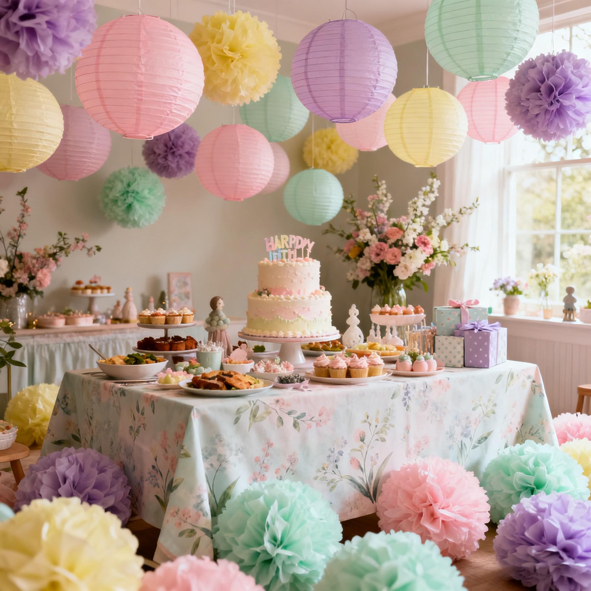 19pcs Handmade Paper Flower Balls Set, Bohemian Style Party Decorations, Wedding & Spring Summer Outdoor Hanging Decor, Warm Color Scheme