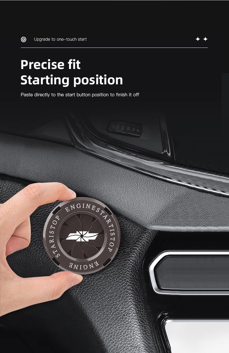 Car One Button Start Protective Cover Ignition Device Decoration For Chevrolet Corvette Montana TrailBlazer Silverado Traverse Camaro Suburban Equinox Bolt Cruze Malibu Colorado Trax SS Spark Captiva Onix Spin Impala Cobalt