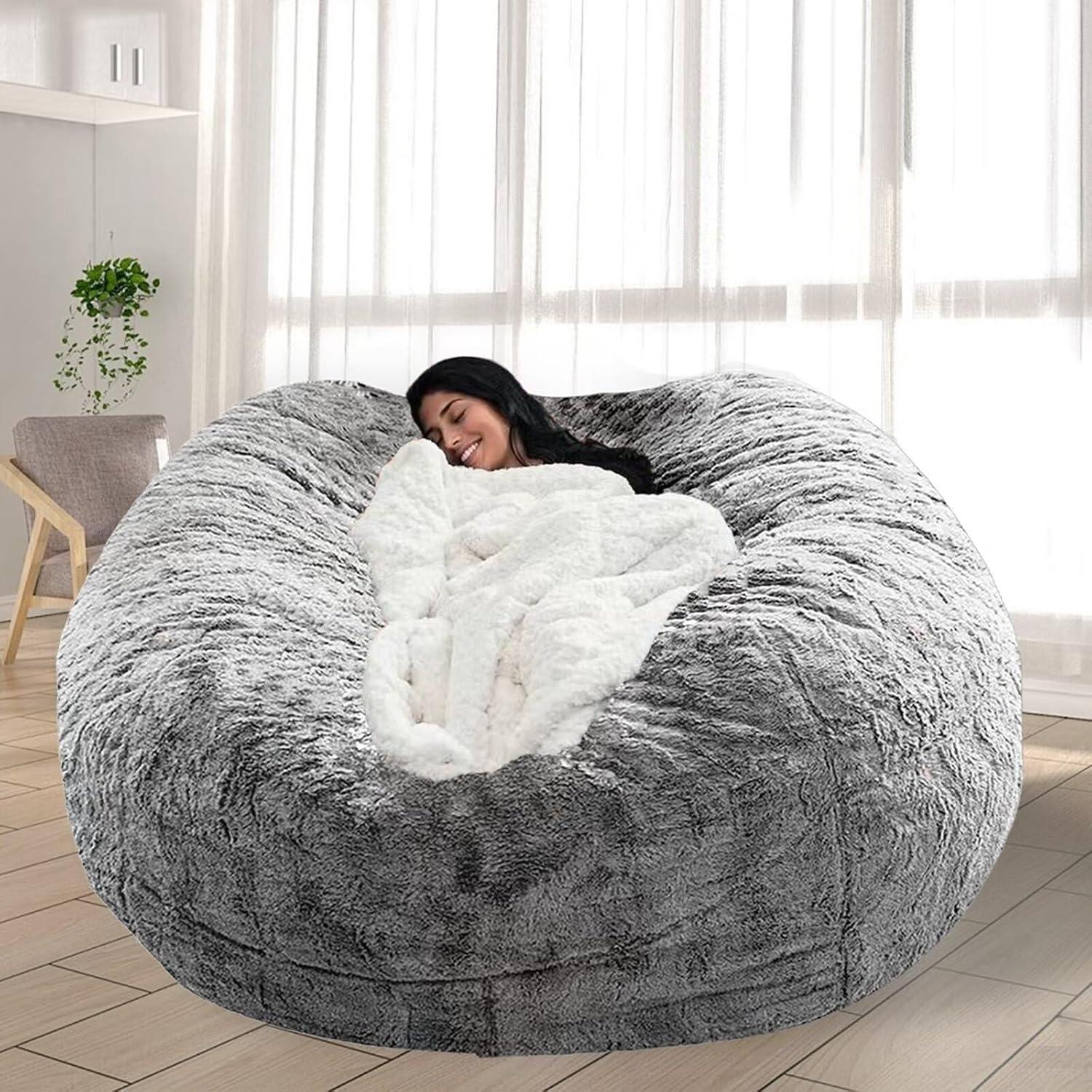 Plush Comfort Bean Bag Chair Cover (no Filler), Washable Giant Bean Bag Cover, Living Room Furniture, Anti-Slip, Suitable for Teens Kids Girls