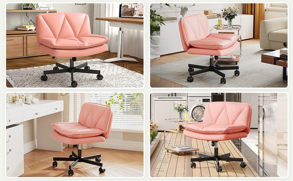 Raybee Furniture 27" Wide Criss Cross Chair, Comfy Cross Legged Office Desk Chair with Wheels, Cute Makeup Vanity Chair, Fabric Modern Swivel Height Adjustable Mid Back Wide Seat Computer Task Chair for Home Office Raybee Furniture 27" Wide Criss Cross Chair, Comfy Cross Legged Office Desk Chair with Wheels, Cute Makeup Vanity Chair, Fabric Modern Swivel Height Adjustable Mid Back Wide Seat Computer Task Chair for Home Office