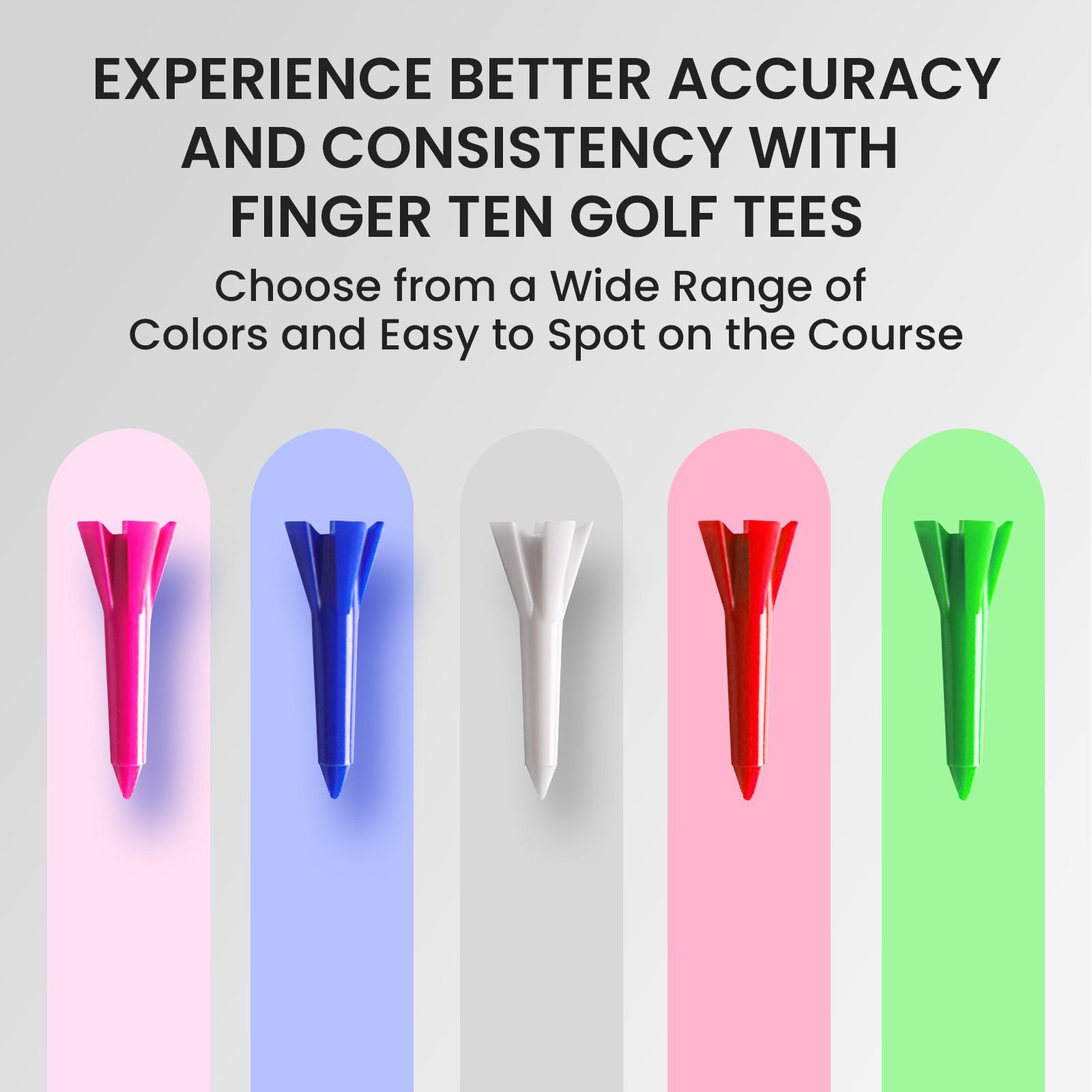 Golf Tees Plastic 1 1/2 inch Value 100 Pack, Upgrade More Unbreakable Bulk Stable Reduce Friction Side Spin Tee for Men Women Ladies