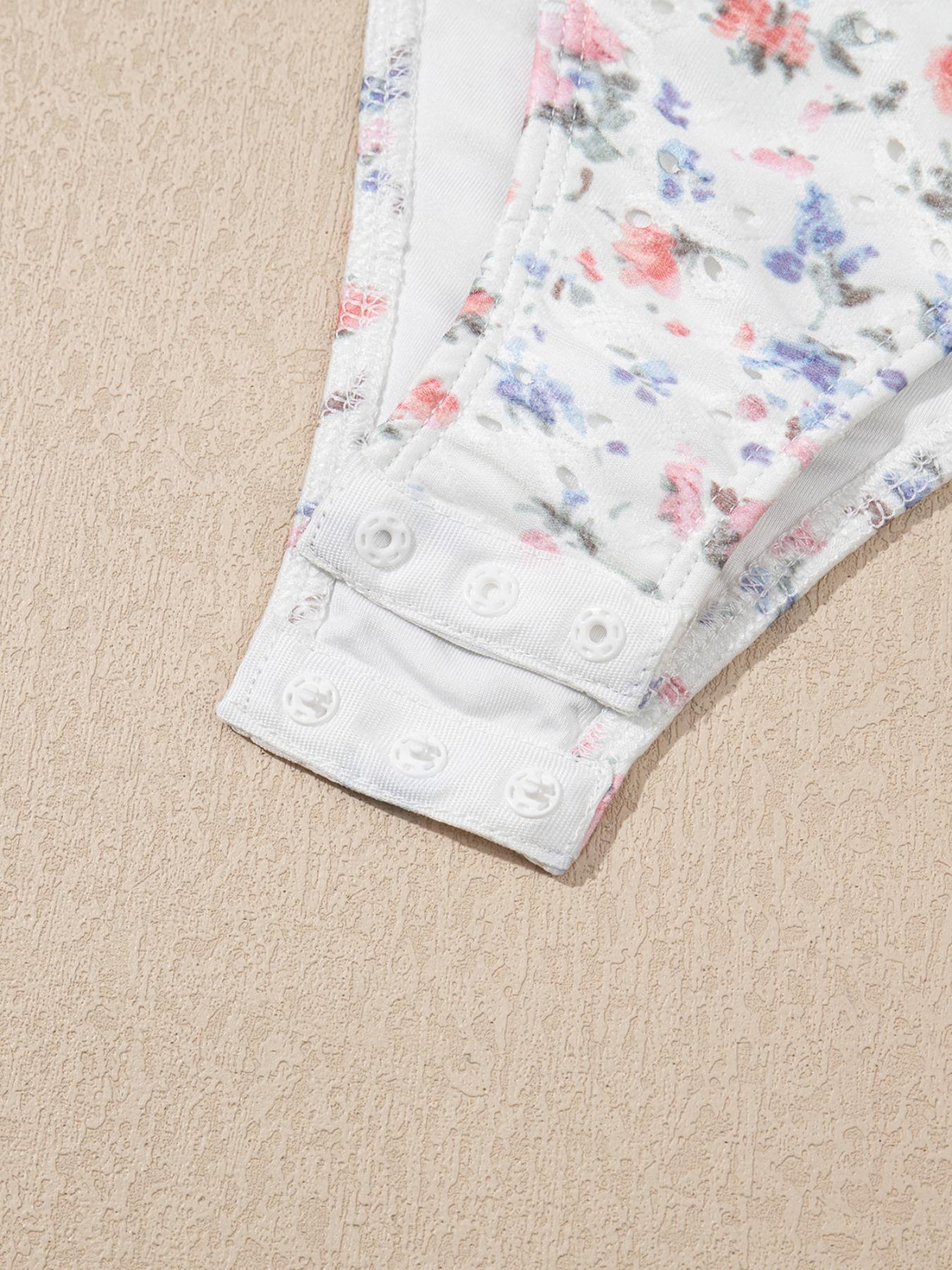 Women's Floral Print Cami Bodysuit, Fitted Casual Sleeveless Bodysuit for Spring & Fall, Boho Ladies Clothes for Daily Wear, Summer Clothes Women, Tank Tops, Bohemian Womenswear