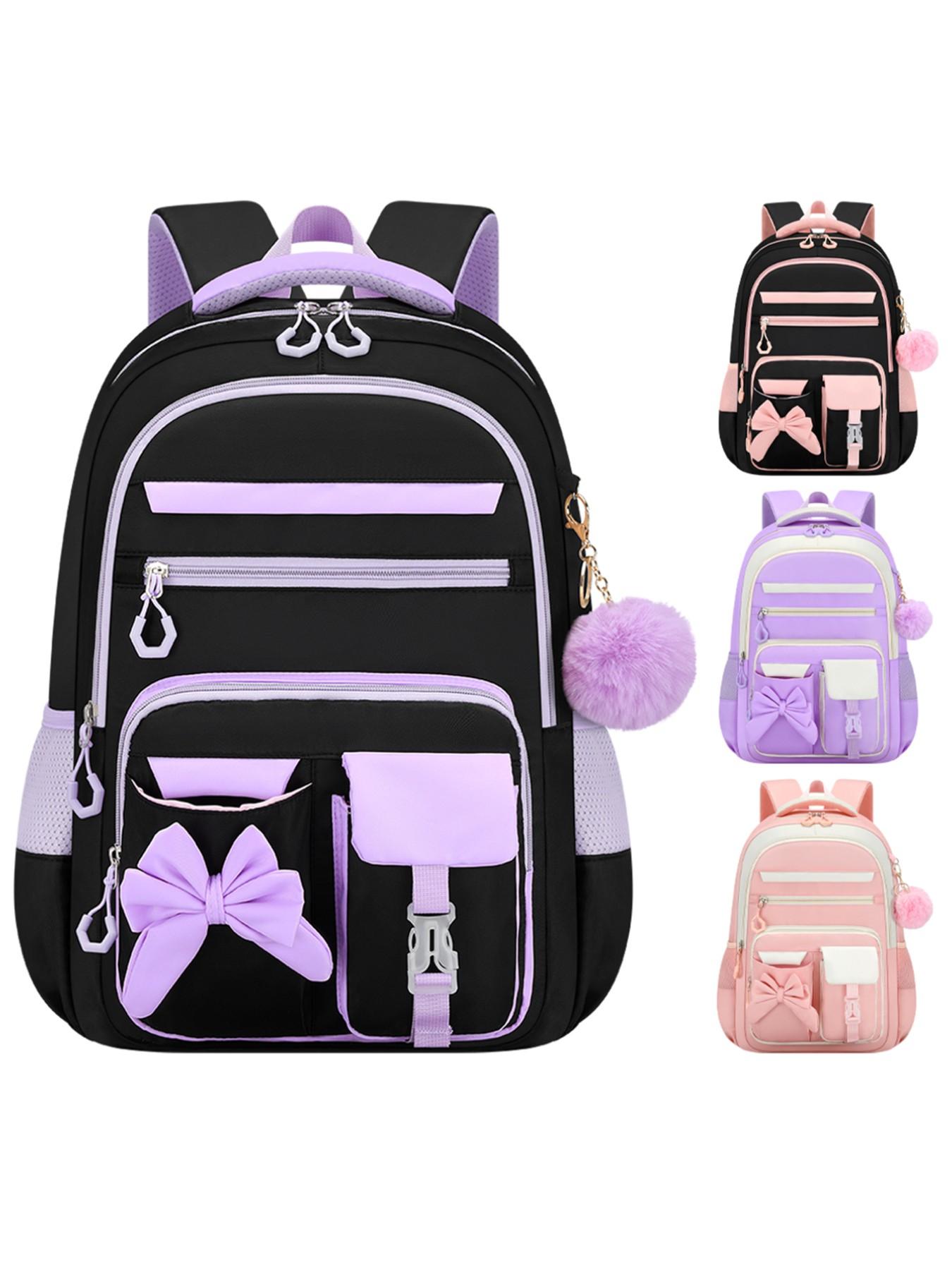 Butterfly Knot Women's Casual Backpack, Lightweight Large Capacity School Bag, Ideal for Back-To-School, Travel, and Daily Use