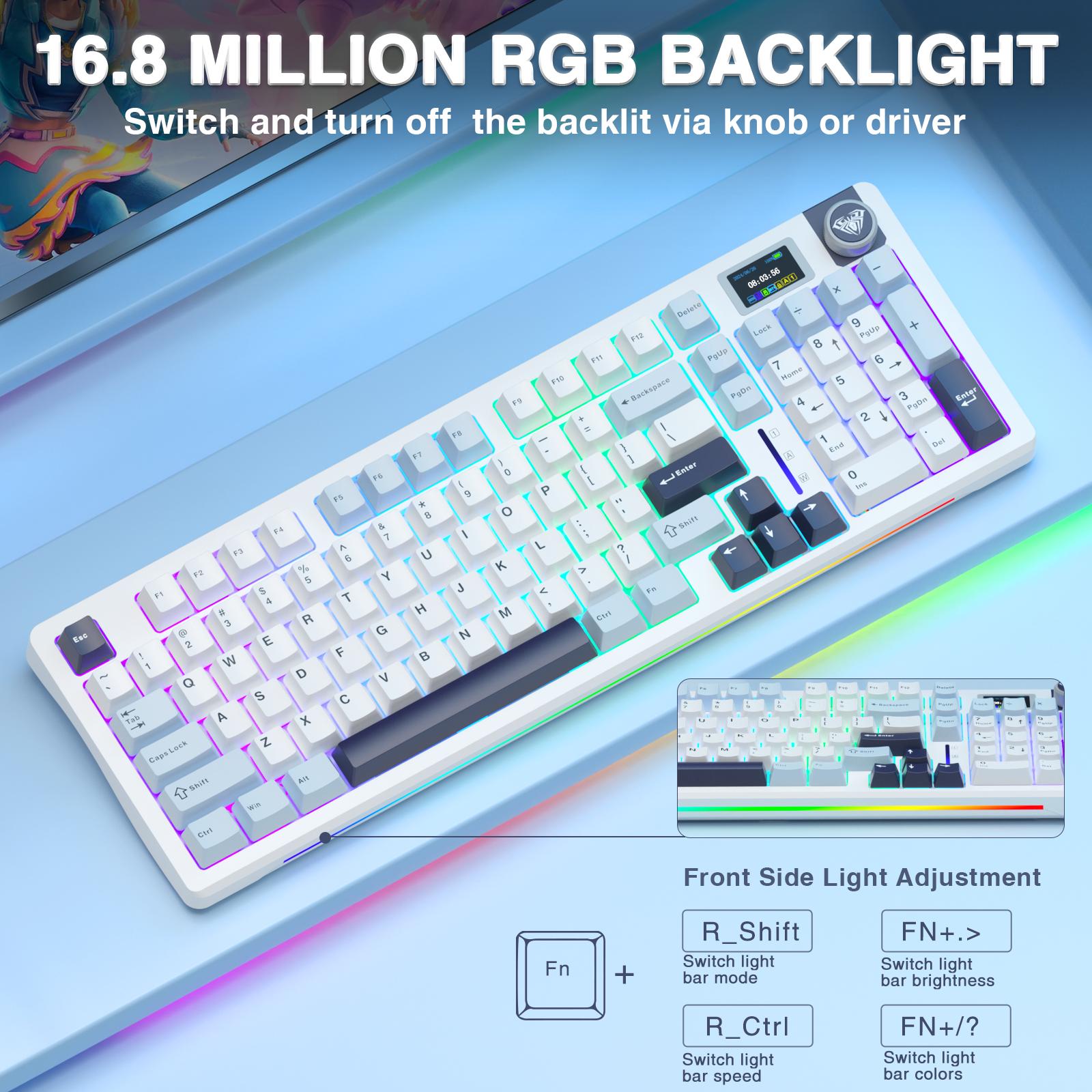 AULA S98 Pro Wireless Mechanical Keyboard,Smart Screen & Knob,Tri-Mode BT5.0/USB-C/2.4GHz Creamy Keyboard,Gasket Structure,Pre-lubed Linear Switches,Hot Swappable RGB Backlit Computer Gaming Keyboards FallFreshness TikTokShopfalldealsforyou AULA S98 Pro Wireless Mechanical Keyboard,Smart Screen & Knob,Tri-Mode BT5.0/USB-C/2.4GHz Creamy Keyboard,Gasket Structure,Pre-lubed Linear Switches,Hot Swappable RGB Backlit Computer Gaming Keyboards FallFreshness TikTokShopfalldealsforyou