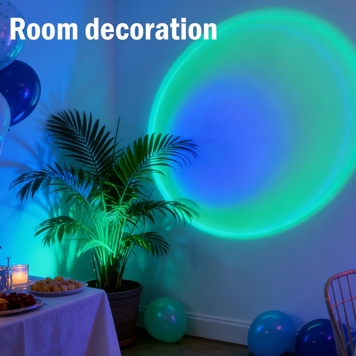 Sunset Lamp Projector, 16 Color Changing Rainbow Light, Remote Controlled LED Table Lamp, USB Sunlight Lamp for Bedroom Decor