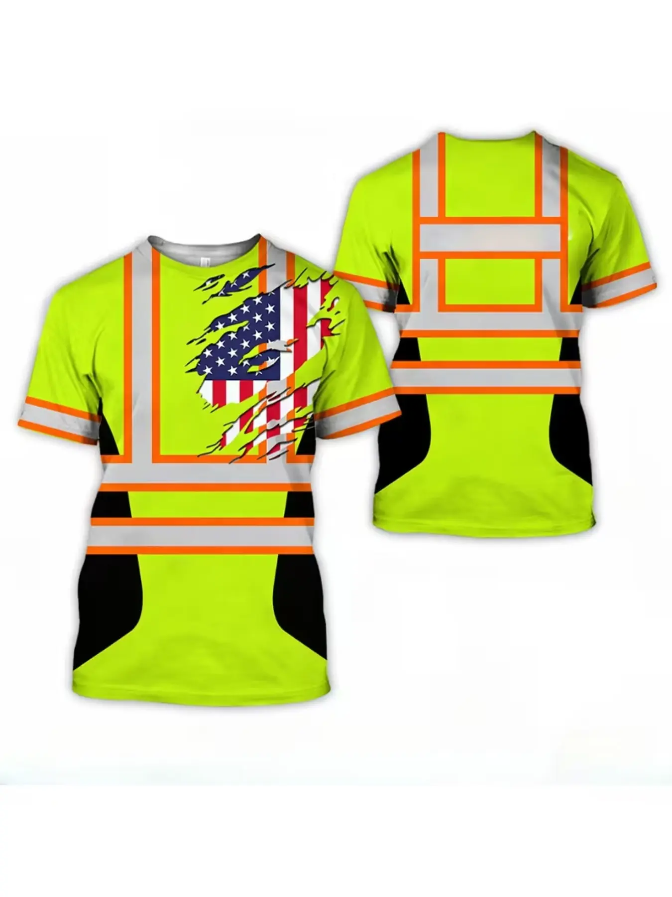 Men's 3D Outdoor T-Shirt, Quick-Dry Breathable Polyester, Lightweight Round Neck, Ideal for Hiking, Walking, Vacation, Daily Wear