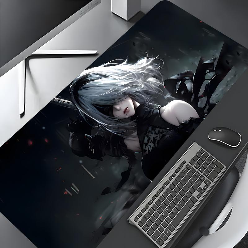 Cool Anime Girl Pattern Mouse Pad, Rectangle Gaming Mouse Pad, Non-slip Mousepad, Office Desk Keyboard Mouse Mat for Home Office Game Room Desk