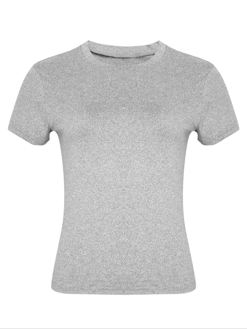 Women's 3pcs Plain Round Neck Loungewear Tee, Casual Basic Short Sleeve T-shirt for Daily Wear, Ladies Sleepwear, Summer Outfits 2024