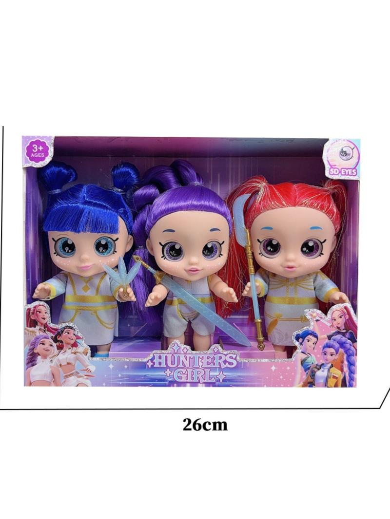 K-Pop Demon Hunter Anime Doll Set, 7 Inch Moveable Figures Rumi Mira Zoe, Cartoon Inspired Collection, Mystery Box Merch Gift, Articulated Figures