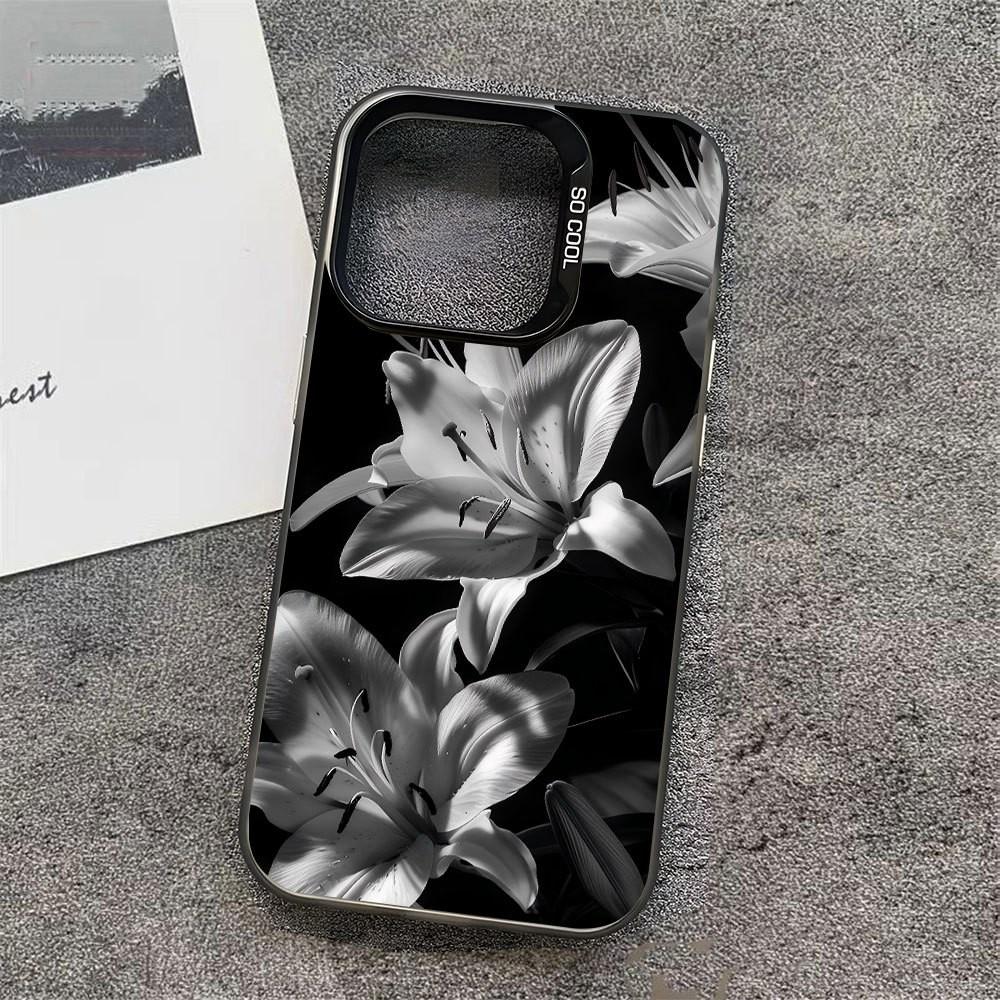 New Lily Floral Pattern Phone Case, High Quality Protective Cover for iPhone 17 16 15 14 13 12 Pro Max X XR XS Max