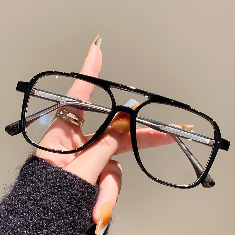 [Double-bridge Glasses] Stylish Double-bridge Glasses | Textured, Unisex, Perfect for Vacations, Parties, Music Festivals, and Street Photography