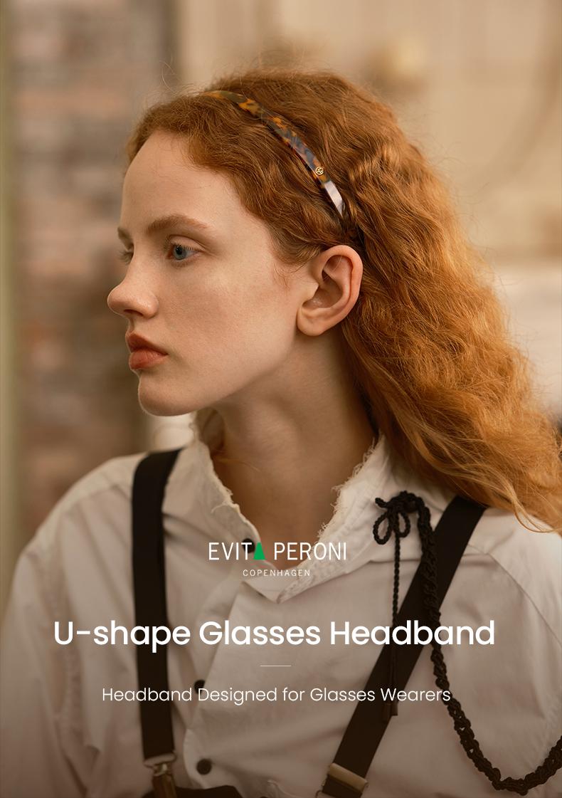 EVITA PERONI Hairband Designed for Eyewear, No Pressure Non-slip Glasses Headband for Women, Vintage Minimalism Hair Accessory