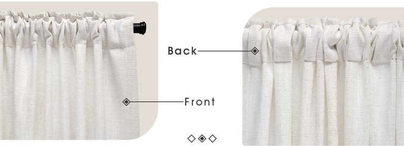 Inovaday 2pcs Linen Curtains for Living Room Bedroom, Unlined Curtains Drapes Back Tab Semi Sheer Privacy Curtains, Light Filtering Farmhouse Outdoorfun