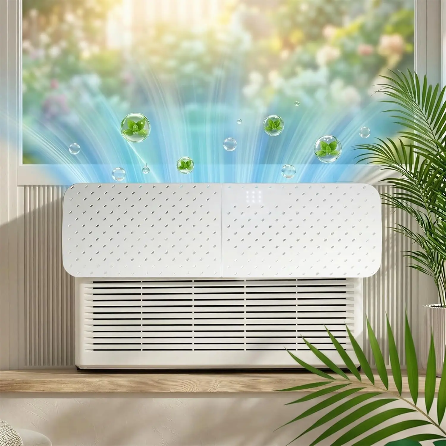 AirFlow Pro Cool & Pure Window Air Conditioner Deflector with Negative Ion Purifier, Adjustable AC Vent Deflector for Mini Split & Window Units, Universal ABS Air Vent Deflector to Prevent Direct Blow